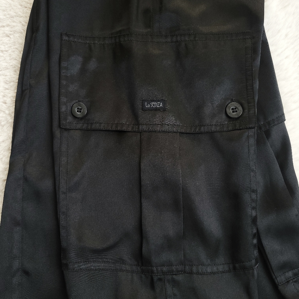 Vintage La Senza Y2K Satin Mesh Crop Utility Cargo Neglige Pants Set - Picture 10 of 14